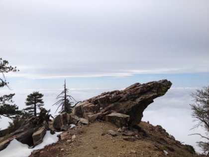 A cool rock formation above the sea of clouds.