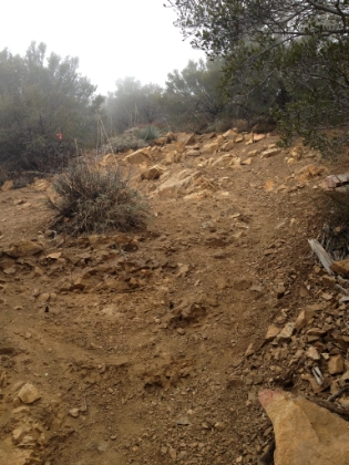 A look at another fun section of "trail". Extremely steep loose dirt and gravel. Trying to come down these sections with any semblance of speed was the ultimate quad buster. My quads, hip flexors, and abs were fried for a week afterwards.
