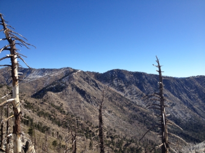 Looking towards Windy Gap and Mt. Hawkins.
