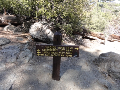 About 2 1/2 miles up the Deer Springs Trail is the junction for Suicide Rock. A relatively steep 2 mile round trip from the junction.