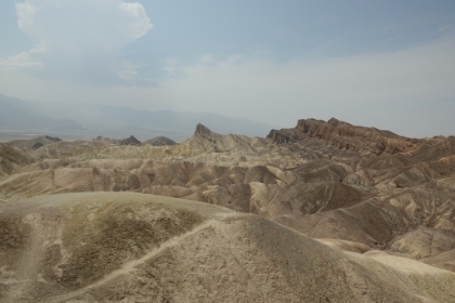 Another look at the formations from Zabriskie Point with Badwater Basin in the distance below.