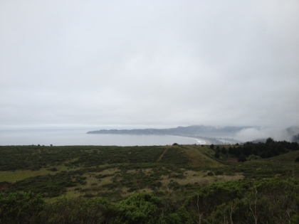 A good look at Stinson Beach. Almost there, still dropping elevation fast.