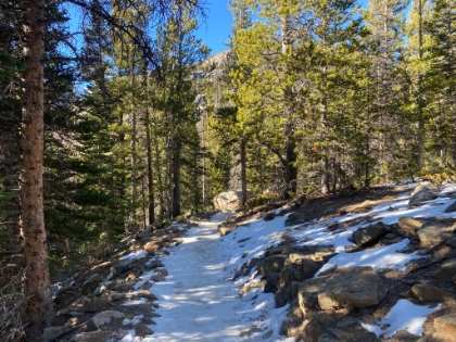 Miles of beautiful snowy (and very icy) trail.