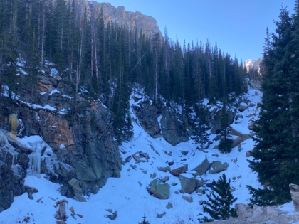 This would normally be Vale Brook flowing down the gorge. It's hard to judge scale here, but those icicles on the cliff to the left are massive!