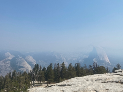 Hazy views up Tenaya Canyon.