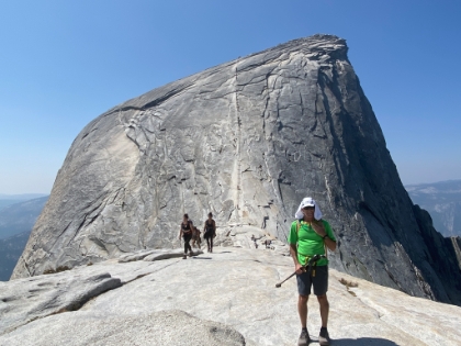 Dr. Rock getting ready to start up the cables. He has a slight issue with heights. I think he's checking his heart rate here :)