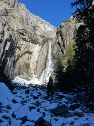Lower Yosemite Fall from the footbridge.