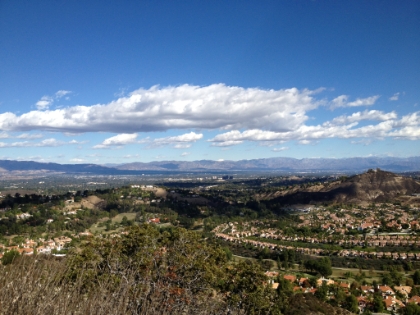 Up over the ridge and looking down at the other side towards Calabasas.