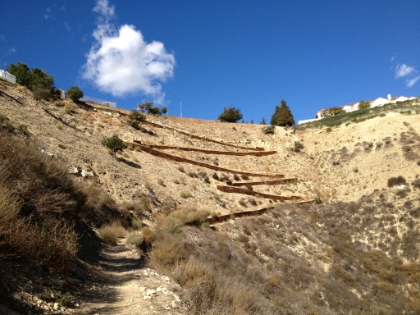 Some crazy switchbacks headed back up the bluffs from the other side.