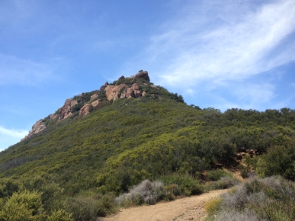 After making it to the bottom of the Backbone trail, I turn around and head back up to Sandstone Peak for the clockwise loop. I passed several people on the way down and then passed them again on the way up. I got several crazy looks and comments.