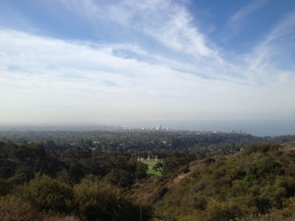 A look towards downtown Santa Monica with the polo field in the foreground.