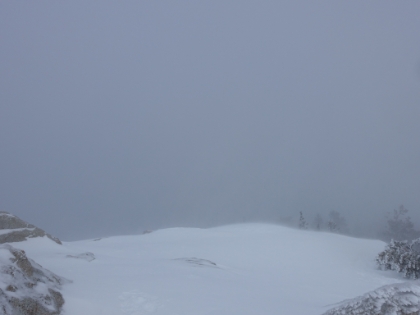The normally outstanding summit views aren't quite visible today. Though I still find this view to be outstanding.