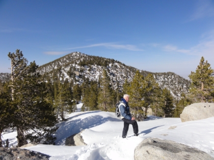 Made it to the saddle right at our chosen 4:00pm turnaround time. Dad poses triumphantly here just below San Jacinto peak.